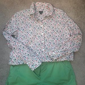 J Crew long sleeve, floral shirt